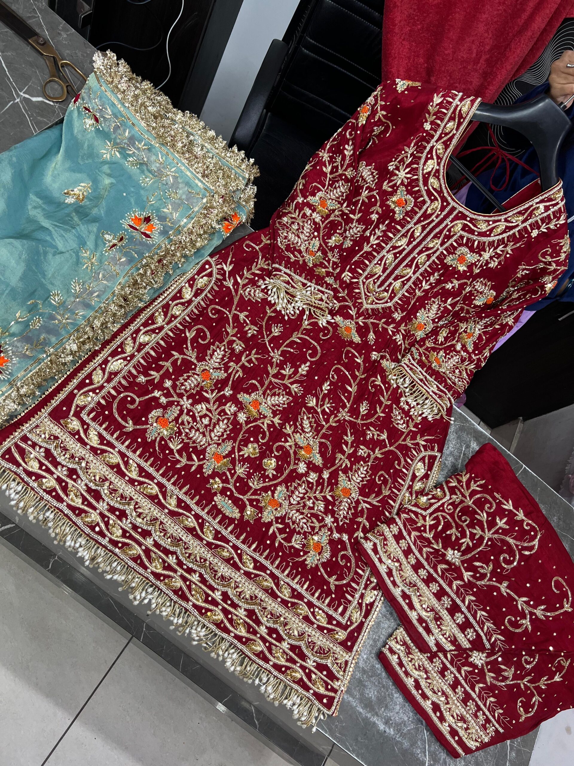 Bridal Handwork on crepe/silk/shimar