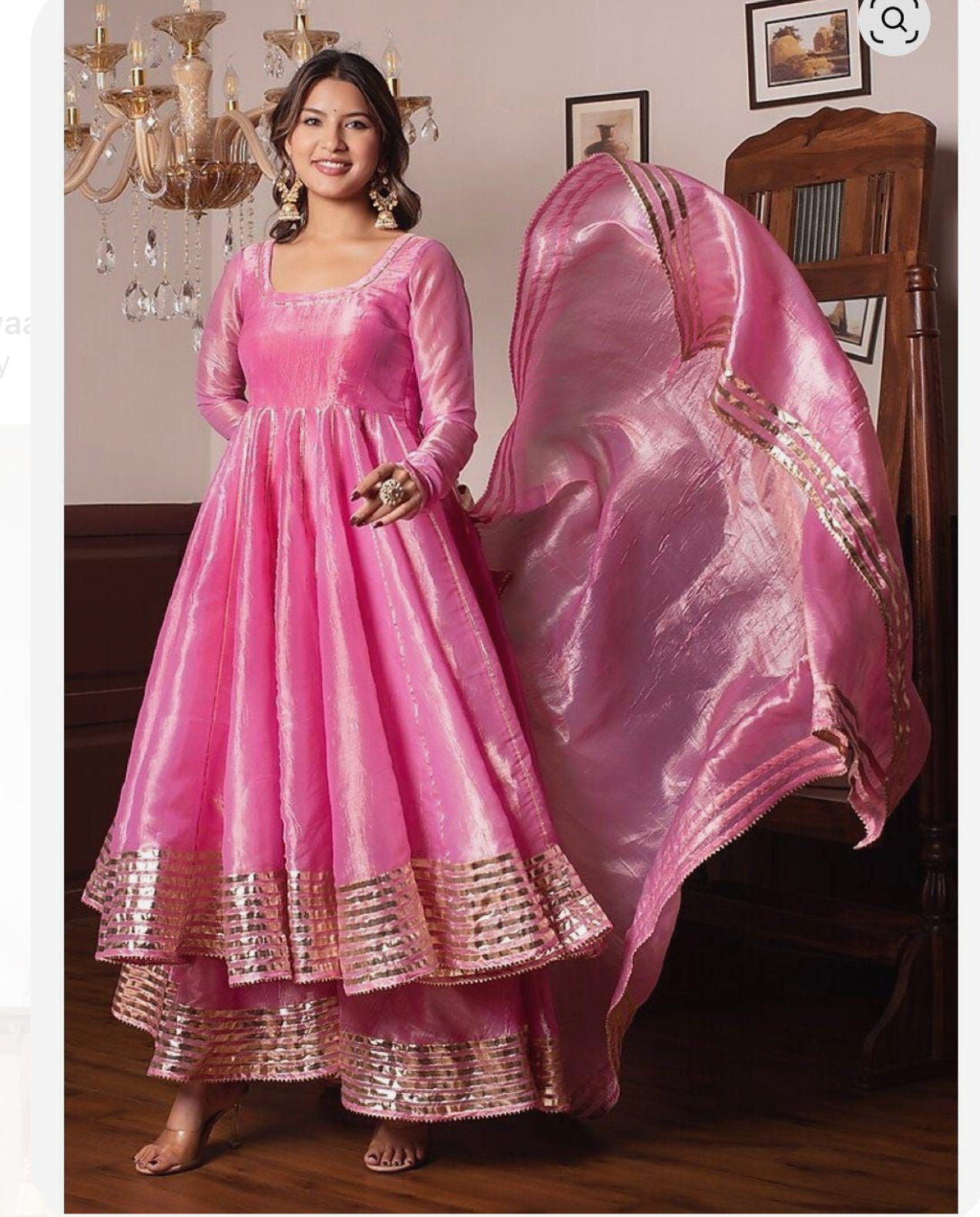 Glass shimmer Frock plazo suit