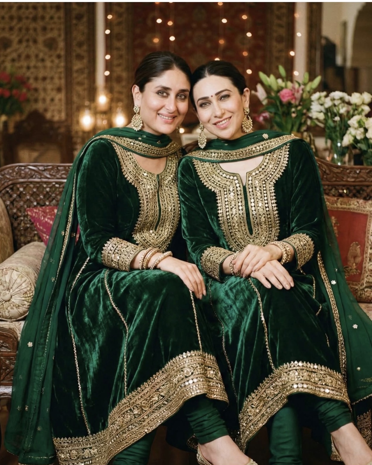 Kareena-Krishma sister  Replica on Velevt